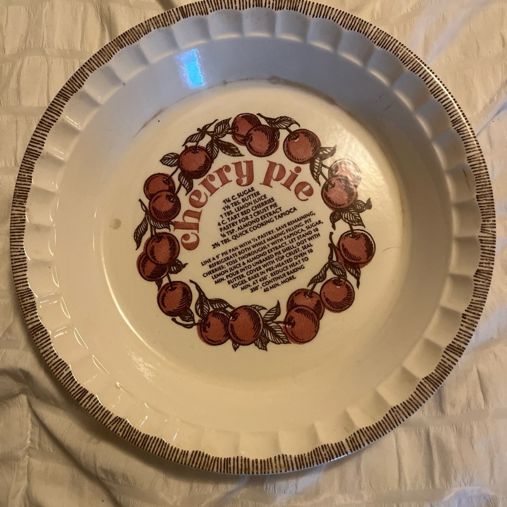 VTG cherry pie recipe ceramic baking pan